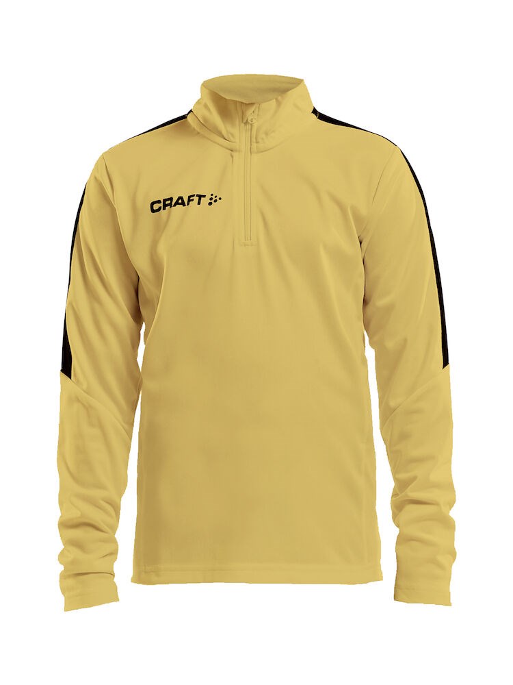 Craft - Progress Halfzip LS Tee JR Sweden Yellow/Black 158/164