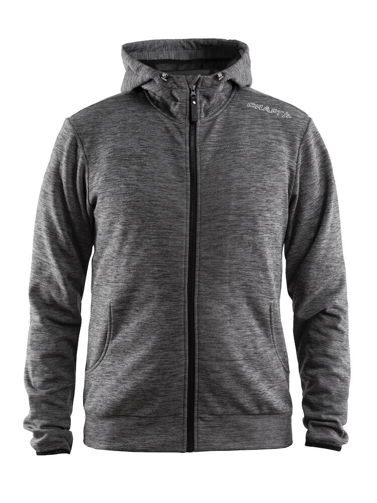 Craft - Leisure Full Zip Hood M Darkgrey melange XXL