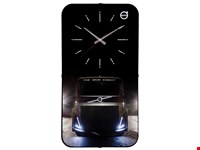 Rechthoekige wandklok 25 x 47 cm gebold glas