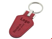 Sleutelhanger kunstleer schild rood