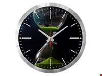 Wandklok aluminium met logo 30cm