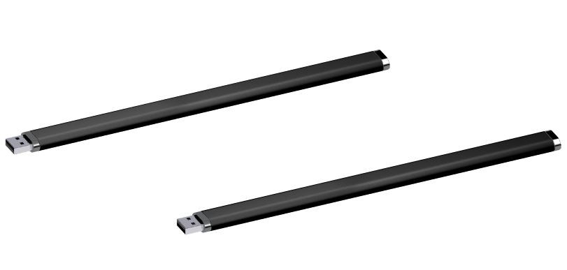 USB stick Armband rubber 2.0 zwart-chroom 512MB