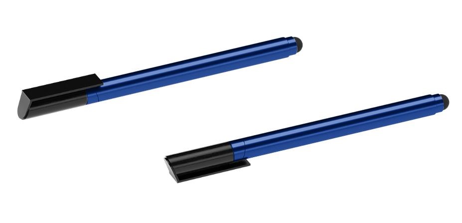 Touch pen stylus met USB stick aluminium blauw-1GB