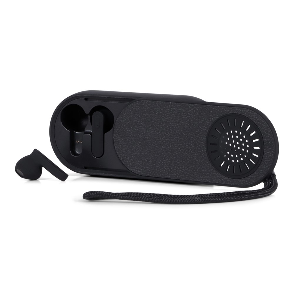 BRAINZ 2-in-1 Earbuds & Speaker Zwart