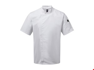 Premier Workwear - Chefs Zip-Close Short Sleeve Jacket