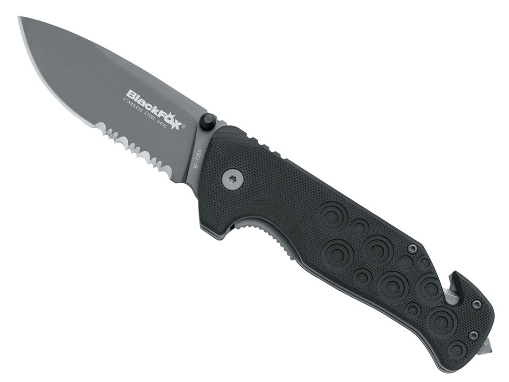Black Fox Black Action Rescue Knife G-10