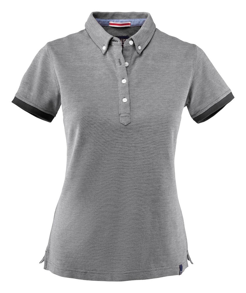 Larkford Polo Pique Dames Zwart Mêlée XS