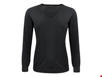 Merino V Gebreide Sweater Dames Zwart XS