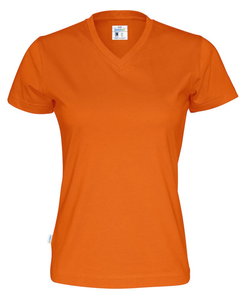T-SHIRT V-NECK LADY  Oranje XS