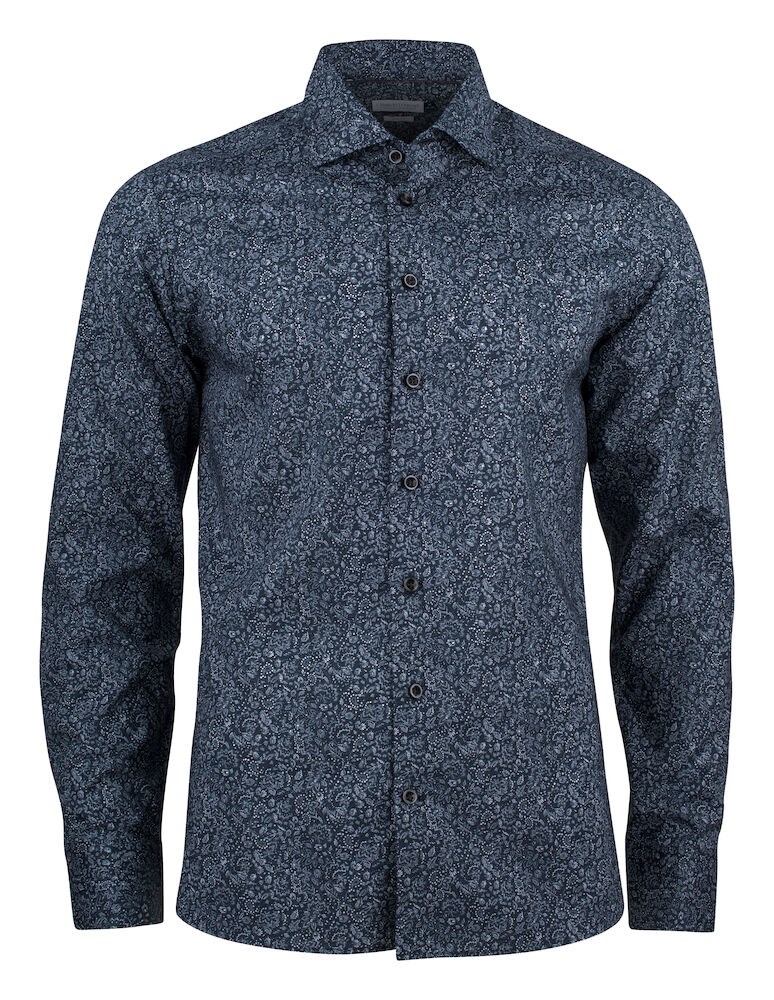 Indigo Bow 37  Hemd Regular Fit Heren Marine Bloemen XXL