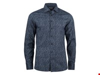 Indigo Bow 37  Hemd Regular Fit Heren Marine Bloemen M
