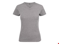 Heavy V-neck  T-Shirt Dames Grijs Mêlée S