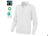 SWEATER HALF ZIP UNISEX  Wit XXL