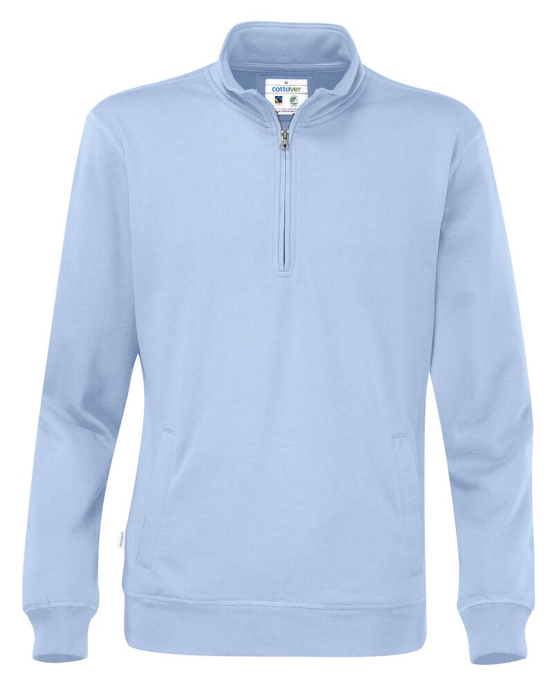 SWEATER HALF ZIP UNISEX  Hemelsblauw 4XL