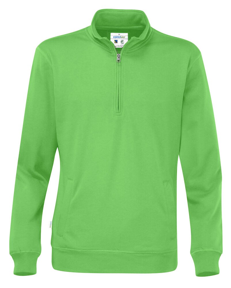 SWEATER HALF ZIP UNISEX  Groen 4XL