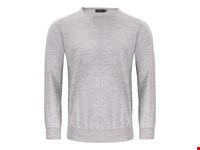 Merino U Gebreide Sweater Heren Lichtgrijs Mêlée XL