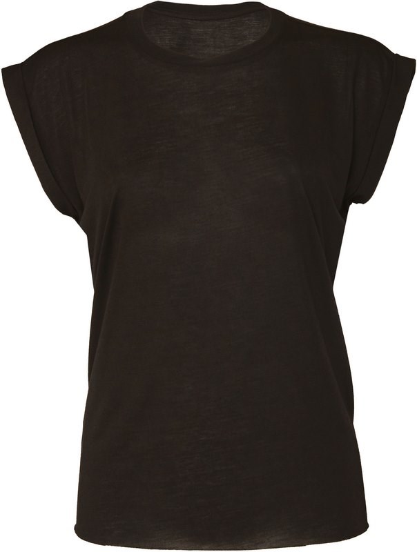 Bella + Canvas Ladies' flowy rolled-cuff T-shirt