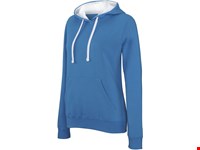 Kariban Damessweater met capuchon in contrasterende kleur