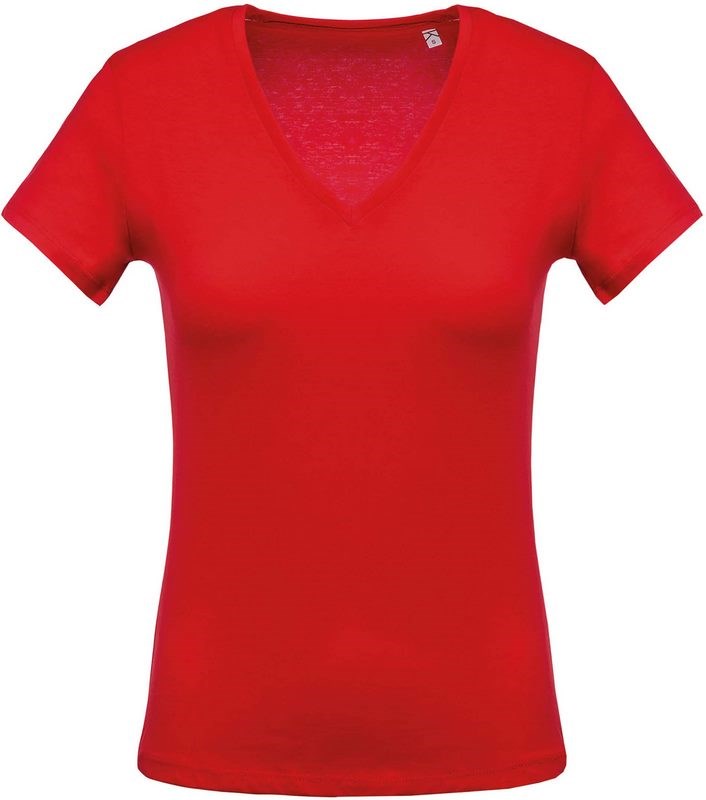 Kariban Ladies' short-sleeved V-neck T-shirt