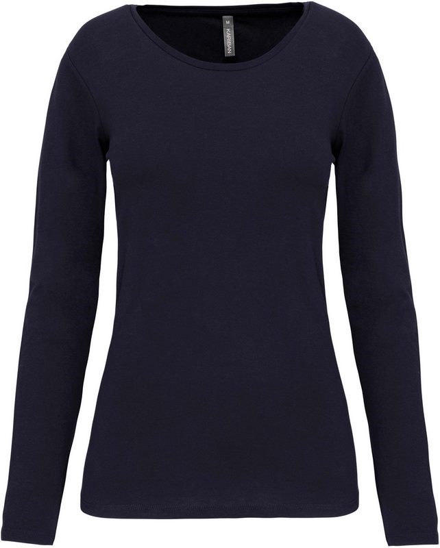 Kariban Dames-t-shirt ronde hals lange mouwen