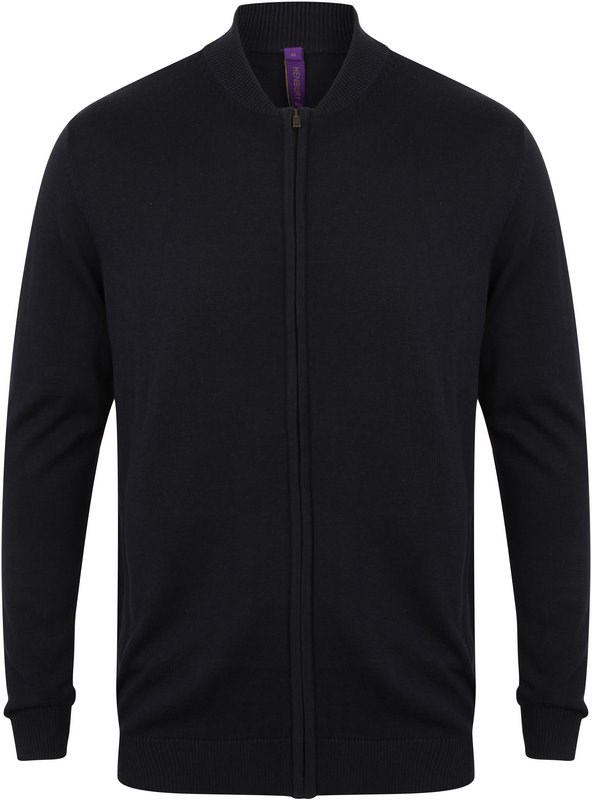 Henbury Knitted bomber jacket