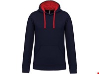 Kariban Hooded sweater met gecontrasteerde capuchon