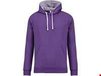 Kariban Hooded sweater met gecontrasteerde capuchon
