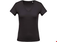 Kariban Ladies' short-sleeved V-neck T-shirt