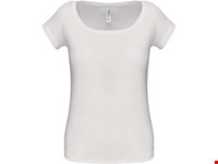 Kariban Dames-t-shirt korte mouwen met boothals