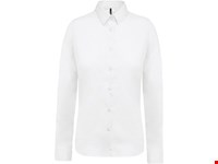 Kariban Damesblouse in popeline met lange mouwen