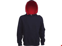 Kariban Kinder hooded sweater met gecontrasteerde capuchon