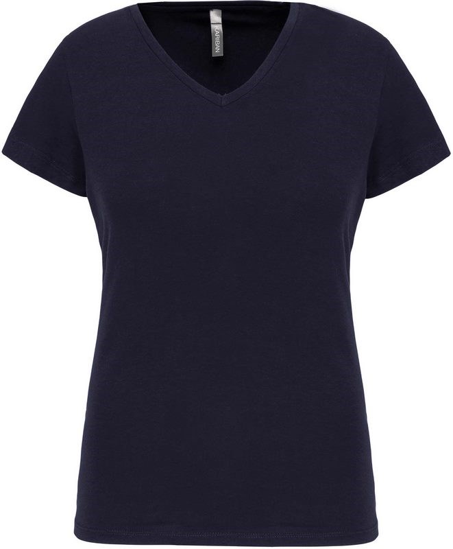 Kariban Dames-t-shirt V-hals korte mouwen