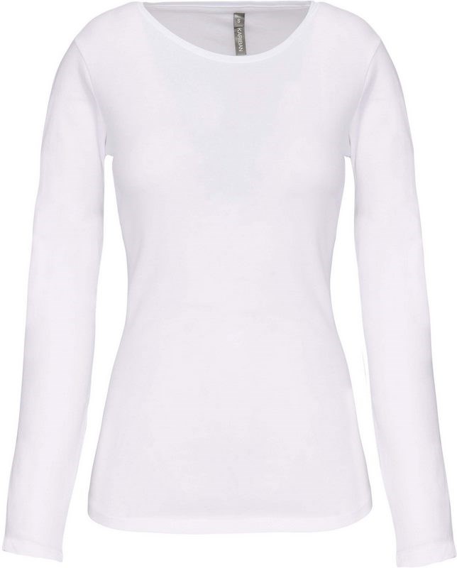 Kariban Dames-t-shirt ronde hals lange mouwen