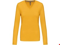 Kariban Dames t-shirt V-hals lange mouwen