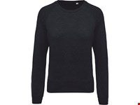 Kariban Damessweater BIO ronde hals raglanmouwen