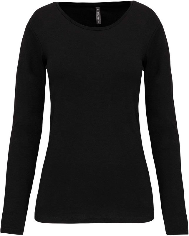 Kariban Dames-t-shirt ronde hals lange mouwen