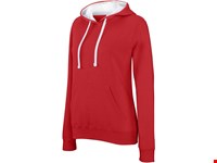 Kariban Damessweater met capuchon in contrasterende kleur