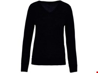 Kariban Dames pullover merinowol V-hals