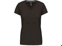 Kariban Dames T-shirt V-hals Korte Mouwen