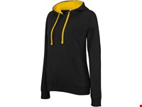 Kariban Damessweater met capuchon in contrasterende kleur