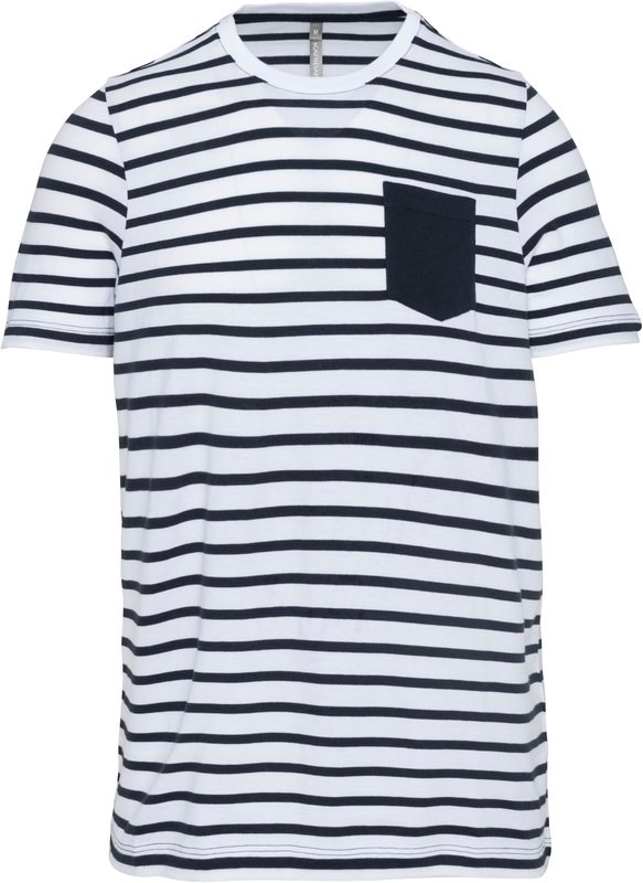 Kariban Gestreept T-shirt met zak en korte mouwen kids