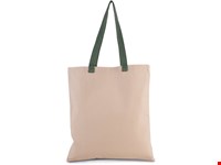 Kimood Platte shopper van canvas met contrasterend hengsel