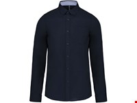 Kariban Heren poplin overhemd lange mouwen