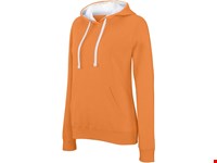 Kariban Damessweater met capuchon in contrasterende kleur
