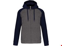 PROACT® Fleece met rits en tweekleurige capuchon unisex