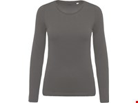 Kariban Dames-t-shirt BIO-katoen ronde hals lange mouwen