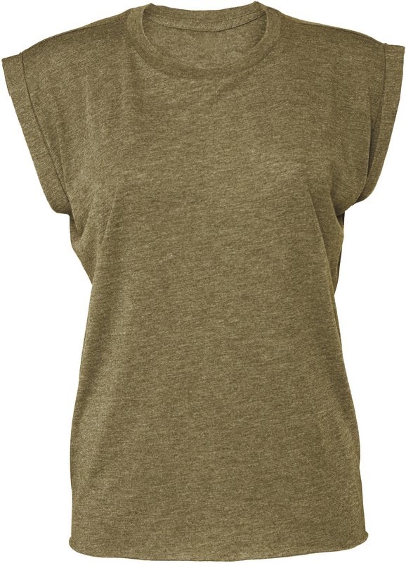 Bella + Canvas Ladies' flowy rolled-cuff T-shirt