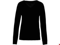 Kariban Dames pullover merinowol V-hals