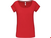 Kariban Dames-t-shirt korte mouwen met boothals