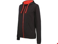 Kariban Damessweater met rits en capuchon in contrasterende kleur
